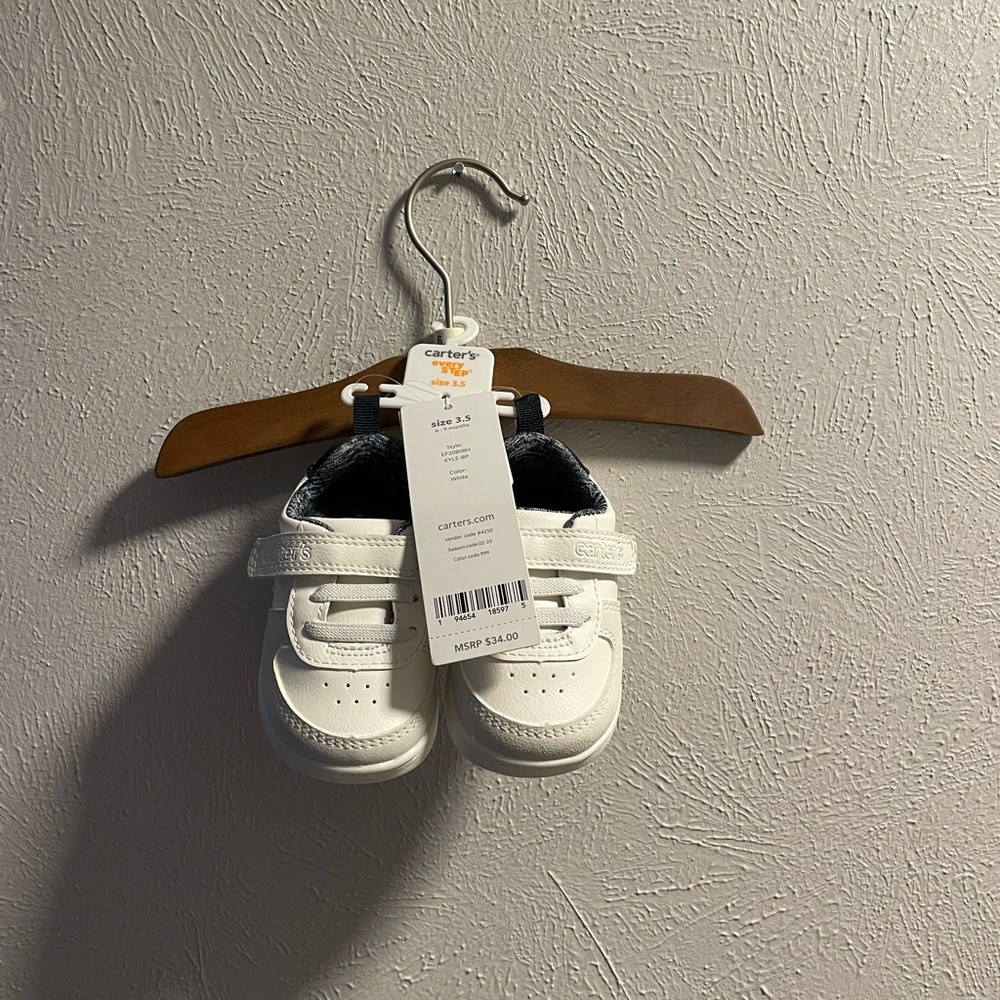 Carters Every Step White Sneaker size 3.5